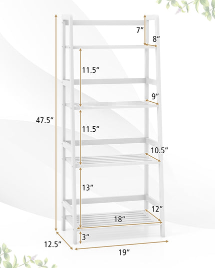 Giantex 4-Tier Bamboo Plant Stand Flower Pots Holder Display Shelf, 47.5"