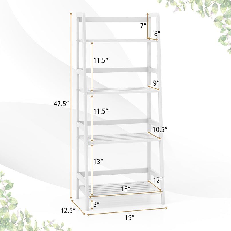Giantex 4-Tier Bamboo Plant Stand Flower Pots Holder Display Shelf, 47.5"