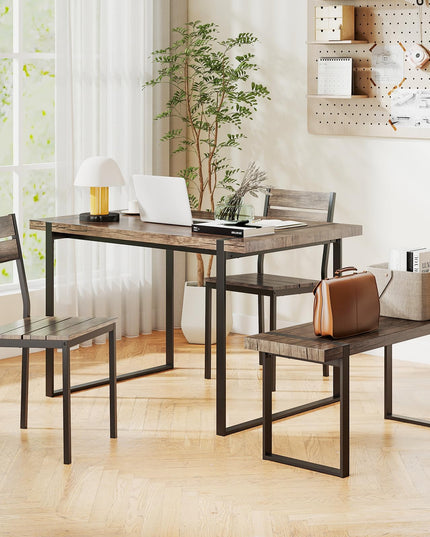 Giantex Ensemble Table de Salle à Manger pour 4 Personnes Table de Cuisine Rectangulaire de 119 cm