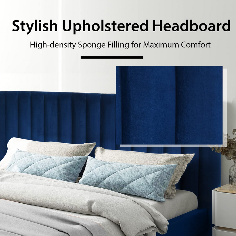 Giantex Upholstered Bed Frame, Full/Queen Size Modern Platform Bed