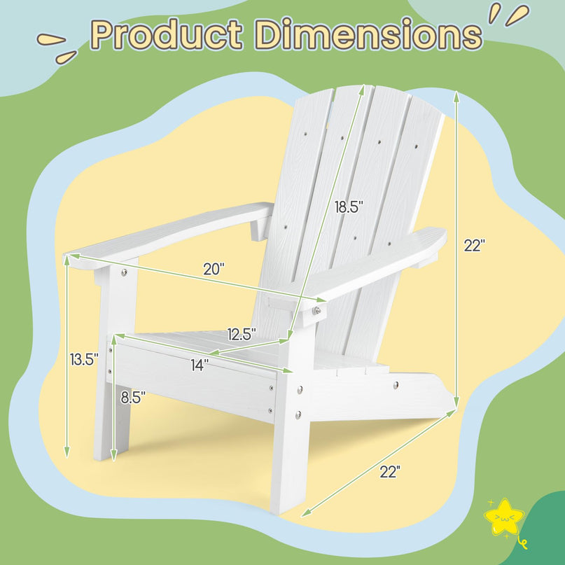 Giantex HIPS Kids Adirondack Chair - All-Weather Lawn Toddler Chair with Ergonomic Design