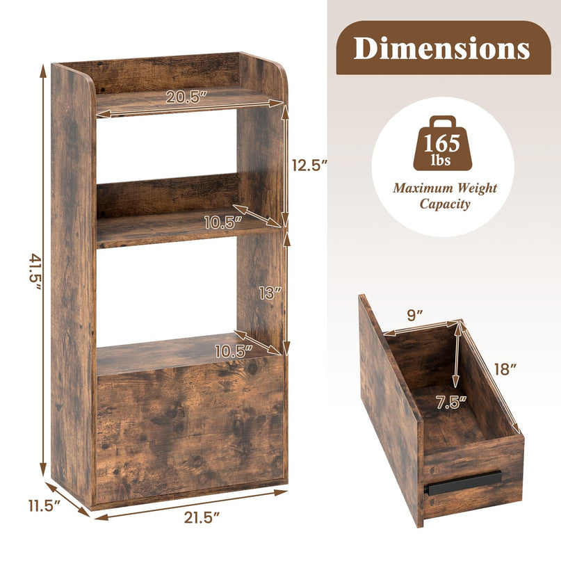 Giantex Bookshelf with Drawer for Living Room