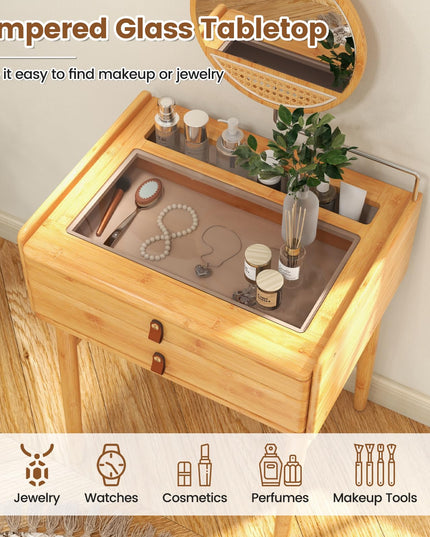 CHARMAID Makeup Vanity Table - Giantex