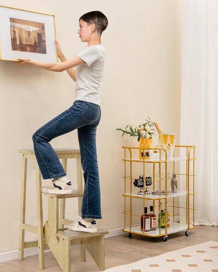 Giantex 3 Tier Folding Step Ladder for Library