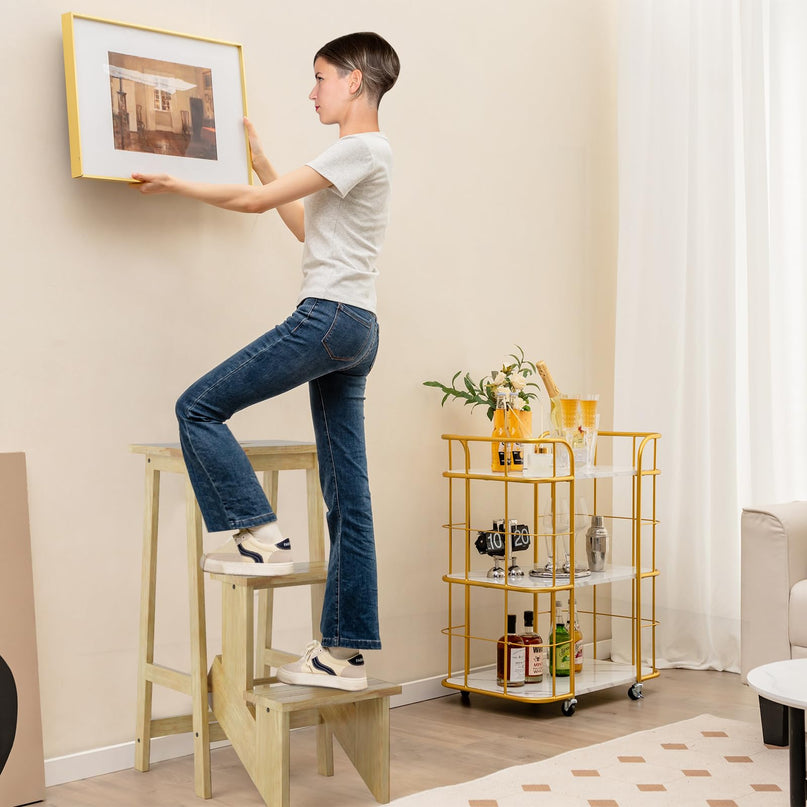 Giantex 3 Tier Folding Step Ladder for Library