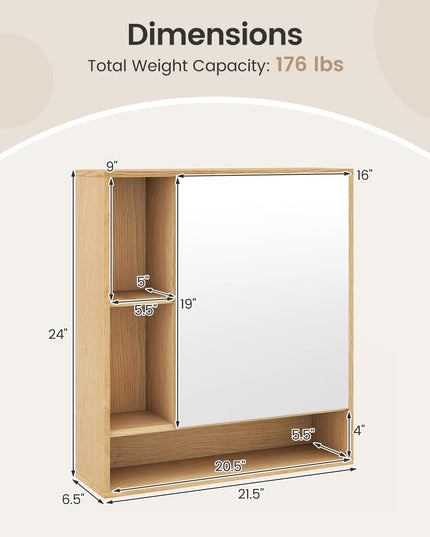 Giantex Bathroom Medicine Cabinet with Mirror