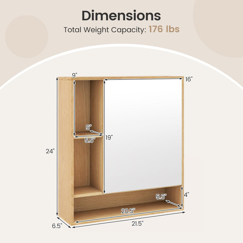 Giantex Bathroom Medicine Cabinet with Mirror