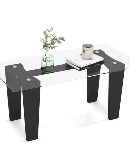 Giantex Rectangular Glass Coffee Table
