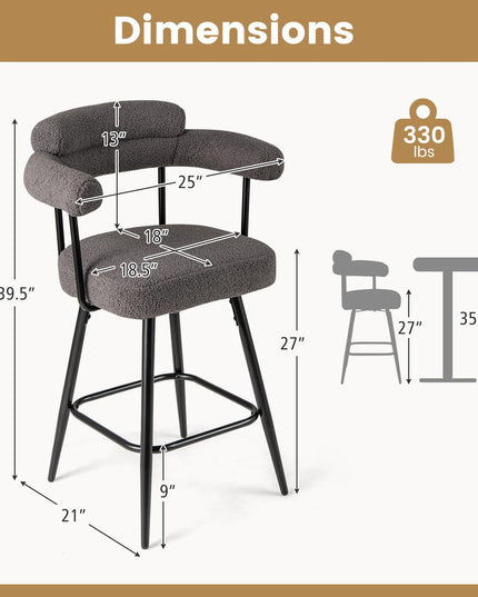 Giantex Swivel Bar Stools Set of 2/4 with Metal Legs & Footrest for Kitchen Island