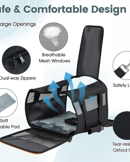 Giantex Rolling Pet Carrier with Wheels
