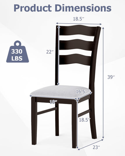 Giantex Wooden Dining Chairs Set of 2/4 with Rubber Wood Legs