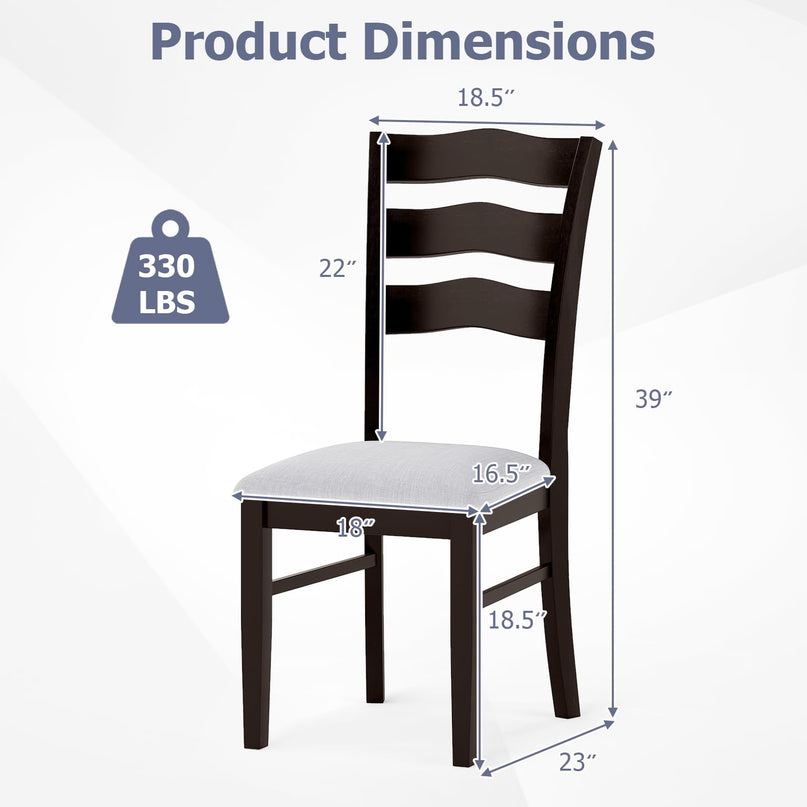 Giantex Wooden Dining Chairs Set of 2/4 with Rubber Wood Legs