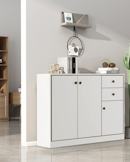 Giantex Buffet Cabinet with Storage - Kitchen Sideboard with 2 Drawers, 3-Door Large & Small Cabinet