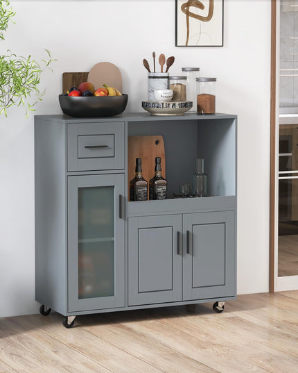 Giantex Kitchen Island with Storage, Kitchen Cart with Wheels
