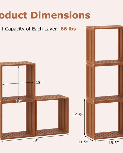 Giantex Solid Wood Stacking Storage Organizers w/Open Slatted Design