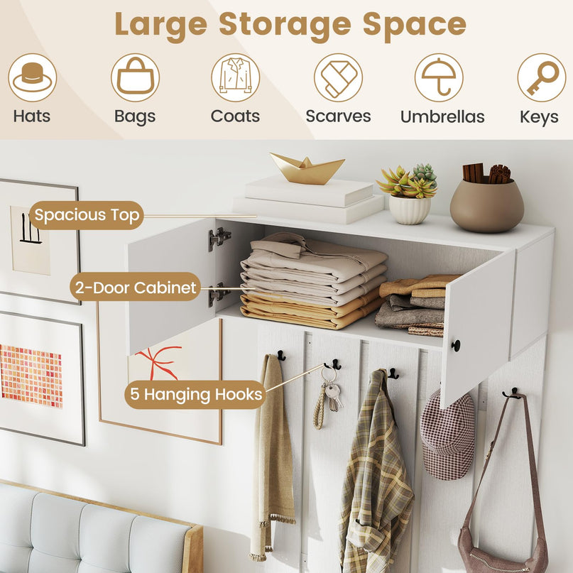 Giantex Wall Mounted Coat Rack for Hallway Bedroom Bathroom