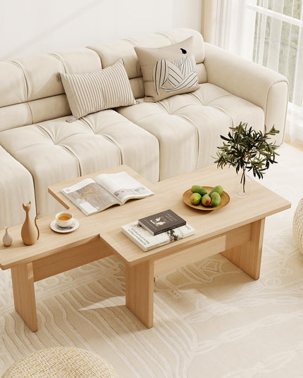 Giantex L Shaped Coffee Table Set of 2 for Small Spaces Apartment