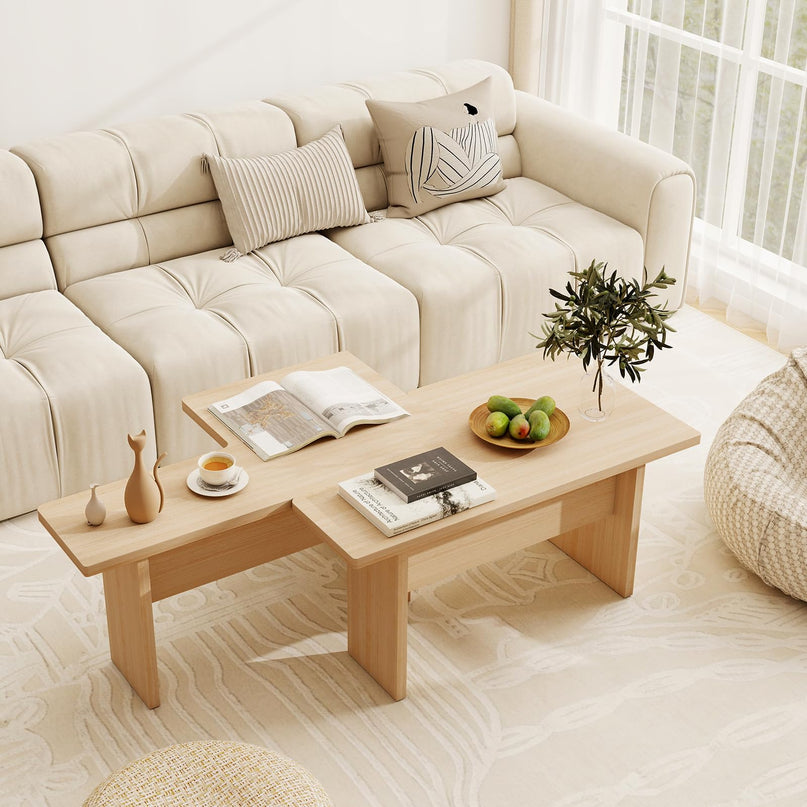 Giantex L Shaped Coffee Table Set of 2 for Small Spaces Apartment