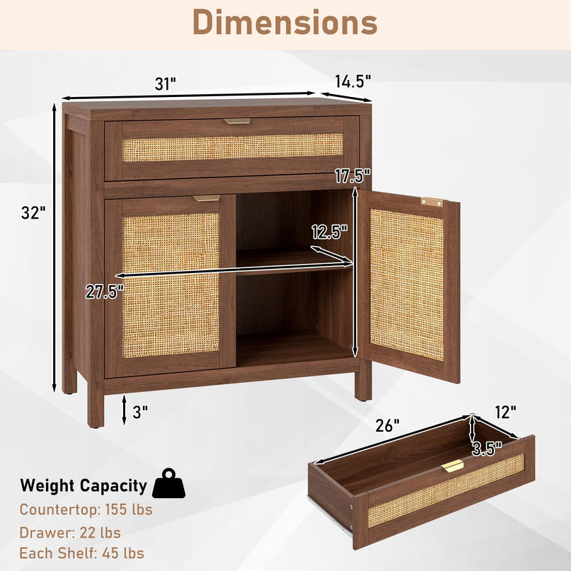 Giantex Sideboard Buffet Cabinet w/ 2 Doors