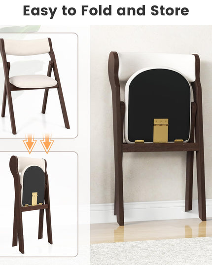 Giantex Folding Dining Chairs, Upholstered Kitchen Chairs w/Comfy Padded Backrest & Seat