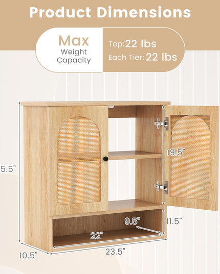 Giantex Rattan Bathroom Medicine Cabinet