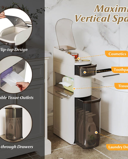 Meuble de rangement étroit pour salle de bain Giantex à 4/5/6 niveaux