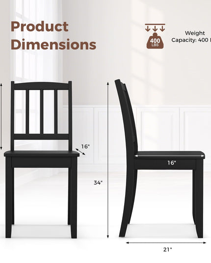 Giantex Farmhouse Dining Chairs Set of 2/4, Modern Kitchen Chairs w/Rubber Wood Legs & Curved Backrest