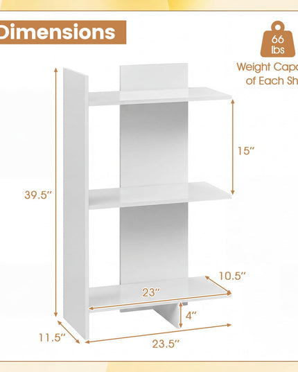Étagère de rangement ouverte en bois à 3 niveaux Giantex avec kit anti-basculement