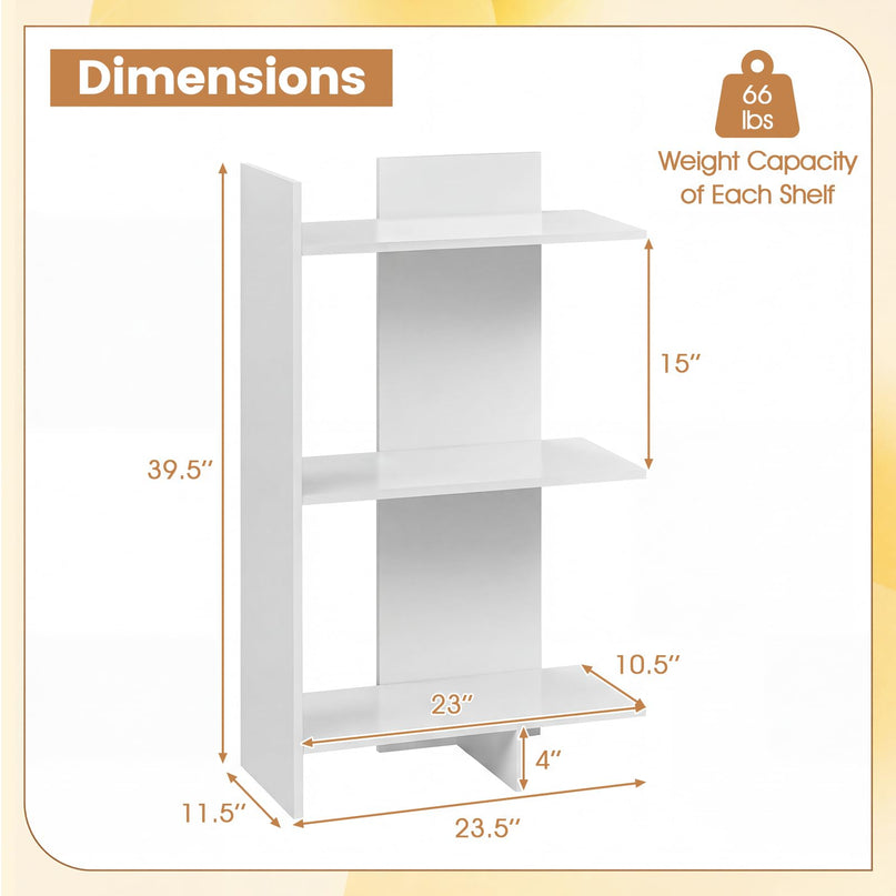 Étagère de rangement ouverte en bois à 3 niveaux Giantex avec kit anti-basculement