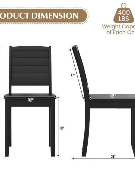 Giantex Wood Dining Chairs Set of 2/4, Modern Kitchen Chairs w/Rubber Wood Legs, Curved Backrest, Farmhouse Diner Chairs