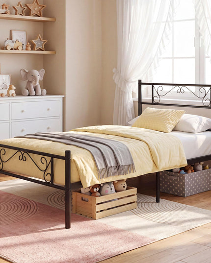 GIANTEX Twin Size Metal Bed Frame with Headboard & Footboard