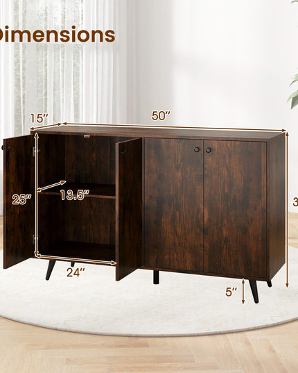 Giantex Buffet Sideboard with 5 Position Adjustable Shelves