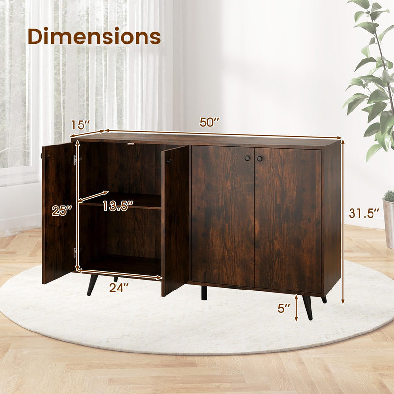Giantex Buffet Sideboard with 5 Position Adjustable Shelves