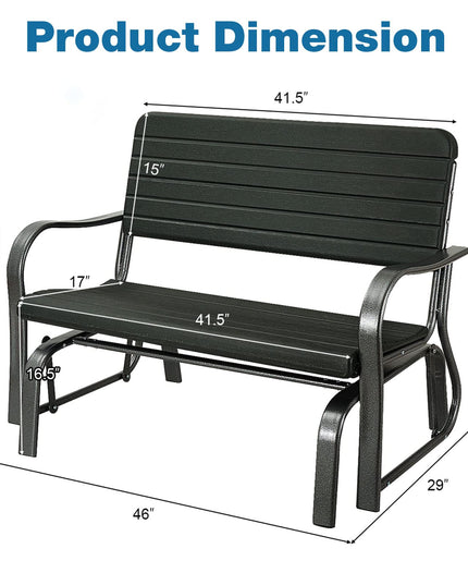 Swing Glider Chair Patio Steel Porch Chair Loveseat Bench for 2 Person
