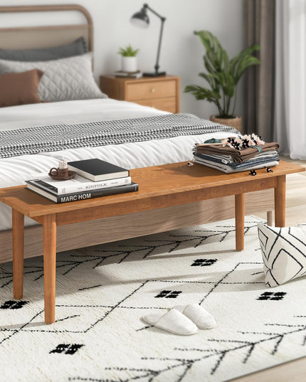 Giantex Wood Dining Bench, Entryway Bench w/Solid Rubber Wood Legs, 660 LBS Weight Capacity