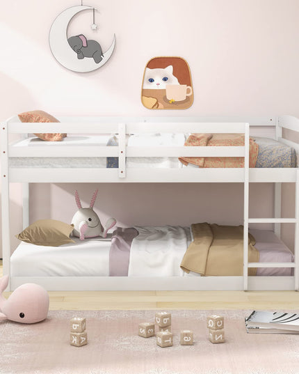 Giantex Solid Wood Twin Over Twin Bunk Bed Frame