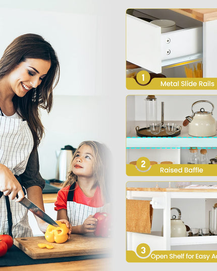 Mobile Kitchen Island Cart - Giantex