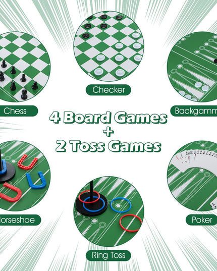 Giantex 12-in-1 Multi Game Table, 48 Inch Combination Game Tables with Foosball, Hockey, Ping Pong, Pool, Chess, Bowling, Checkers, Shuffleboard