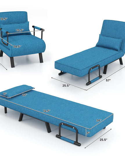 Giantex Convertible Sofa Bed, 4-in-1 Sleeper Chair with Pillow