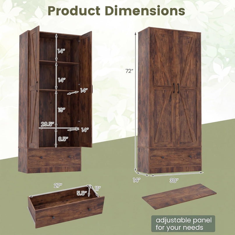 Giantex 72" Tall Kitchen Pantry Cabinet for Dining Room Living Room Bathroom