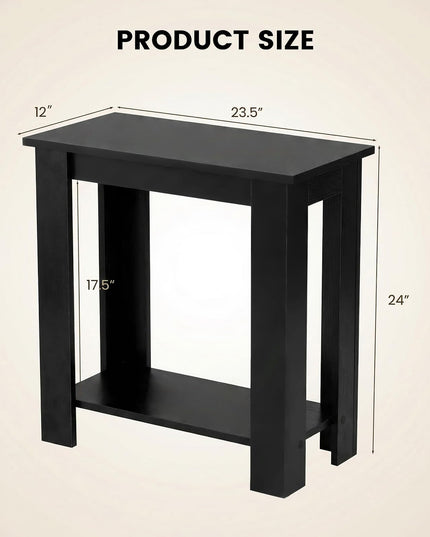 Giantex Narrow End Table | 2-Tier Side Table with Open Storage Shelf (1/2)