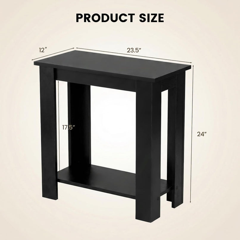 Giantex Narrow End Table | 2-Tier Side Table with Open Storage Shelf (1/2)