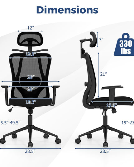 Giantex Ergonomic Desk Chair with 3D Headrest for Home Office