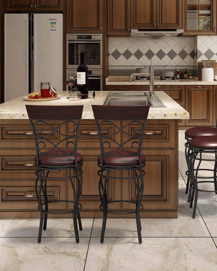Giantex Bar Stools Set of 2, 360 Degree Swivel, 30" Counter Height Bar Stools