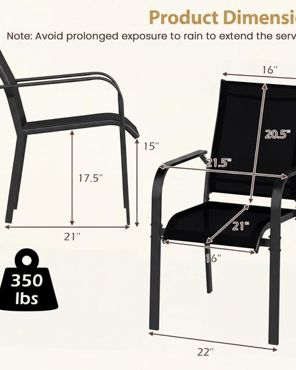 Giantex Patio Chairs Set of 2/4/6 Stackable Outdoor Dining Chairs
