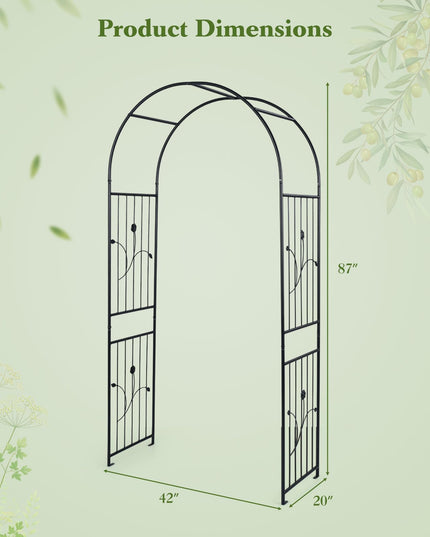 Giantex 87" Decorative Metal Garden Arbor Arch Trellis for Climbing Plants