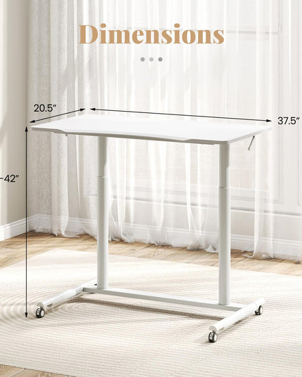 Giantex Mobile Standing Desk with Wheels & Aluminum Frame