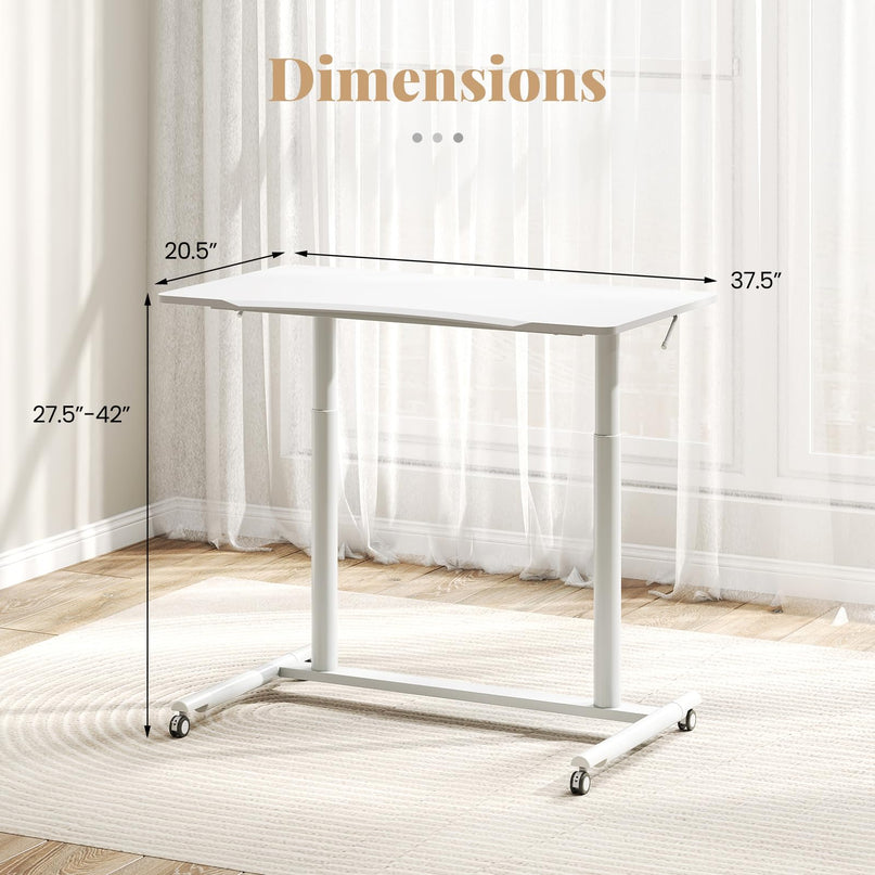 Giantex Mobile Standing Desk with Wheels & Aluminum Frame