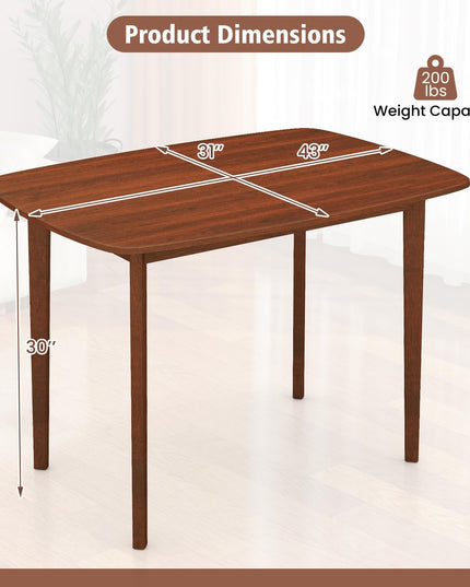 Giantex 43" x 31" Dining Table with Rubber Wood Legs