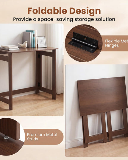 Giantex 32" Narrow Folding Console Table with Foldable Legs